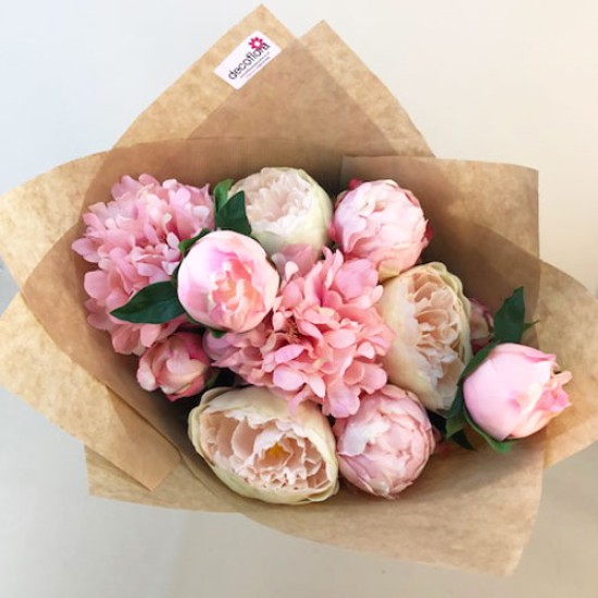 Faux Flowers Perfect Peony Bouquet Pink Gift Bouquets